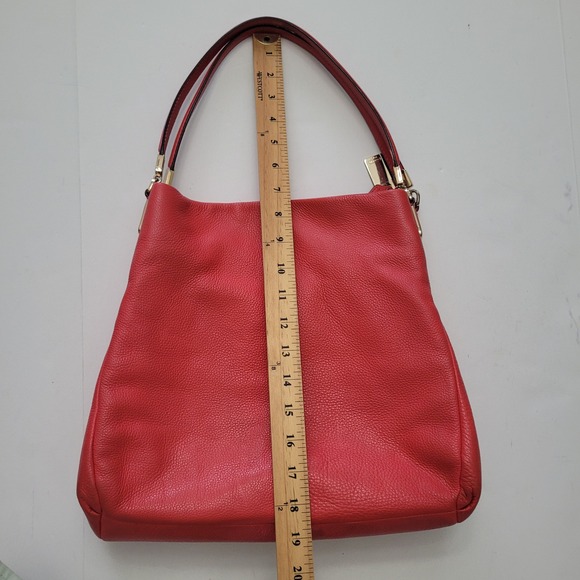 Coach 26224 Madison Phoebe Pebbled Leather Shoulder Bag Red Gold Hardware - Picture 12 of 15
